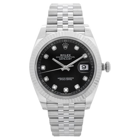 rolex datejust 41 schwarzes zifferblatt diamant|rolex datejust 41 retail price.